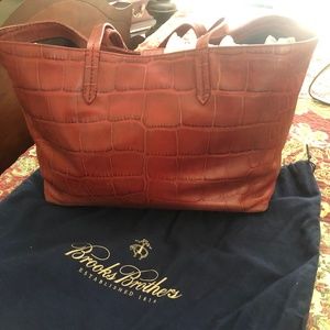 Brooks Brothers Leather Tote Bag